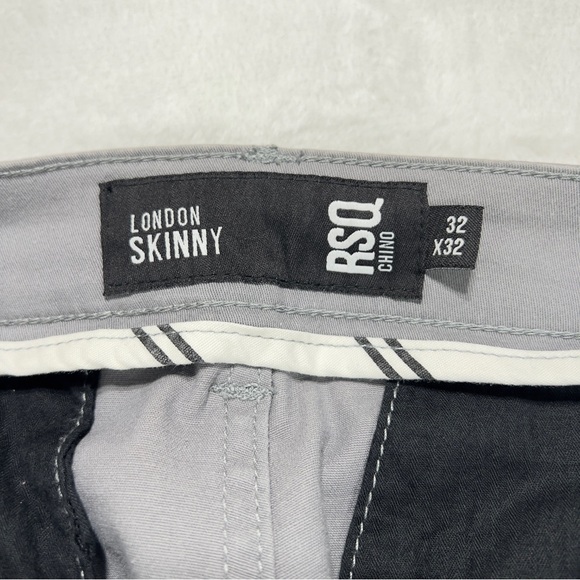 RSQ London Chino Skinny Pants 32x32 Solid Grey Stretch Great Condition!! - Picture 12 of 14